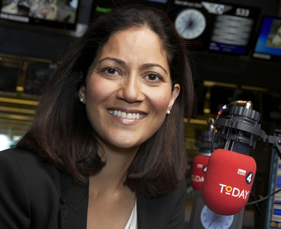 Programme Name: Today - TX: n/a - Episode: n/a (No. n/a) - Picture Shows:  Mishal Husain - (C) BBC - Photographer: Jude Edginton
