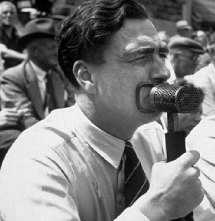 John Arlott with mic